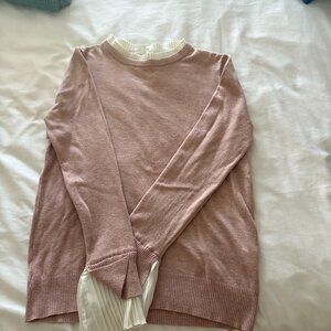 Pink and Cream multi-media sweater